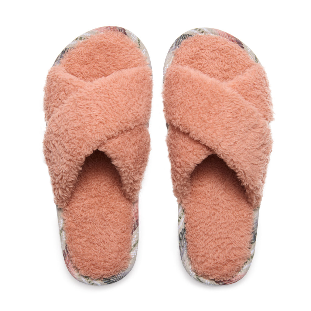 Women’s Sherpa Cross-Strap Slipper Apple