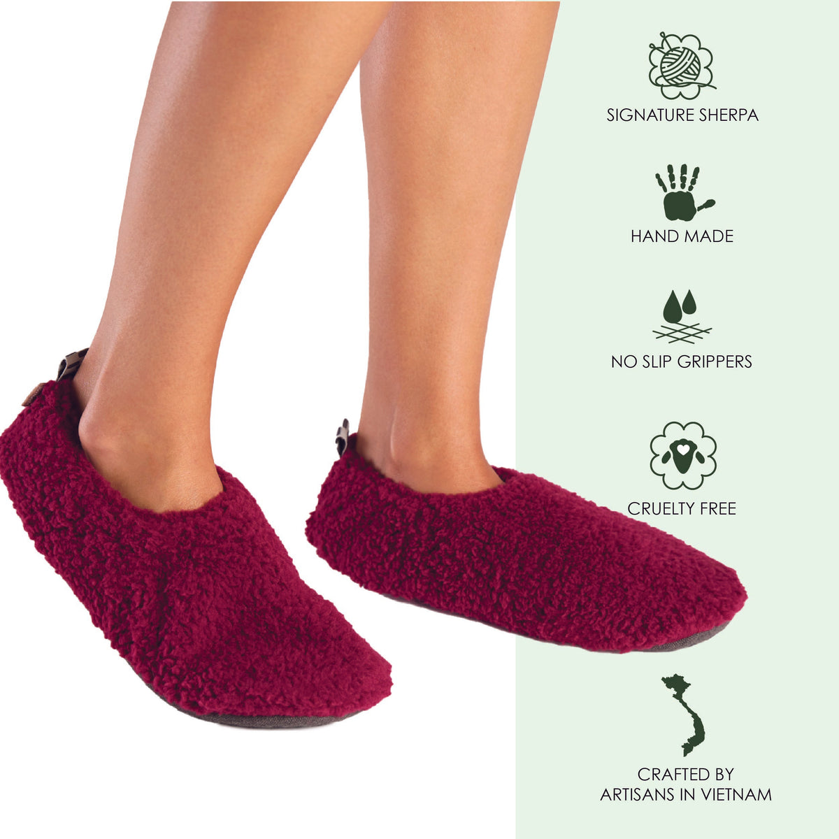 Women's Aurora Slipper Socks Garnet
